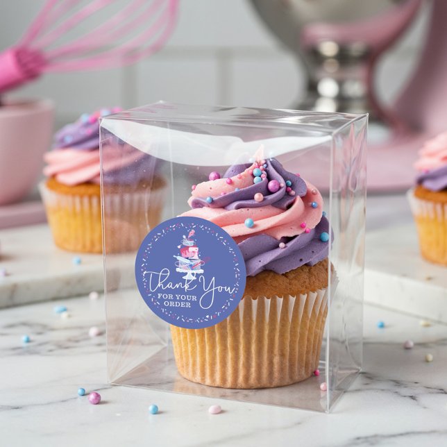 Thank You For Your Order Fun Bakery Cake & Tools Classic Round Sticker (Thank You For Your Order Fun Bakery Cake & Tools C Classic Round Sticker)