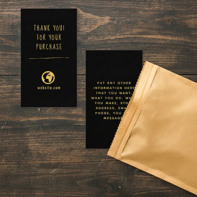 Thank you for your order fun gold and black enclosure card (Thank you for your order fun gold and black enclosure card.)