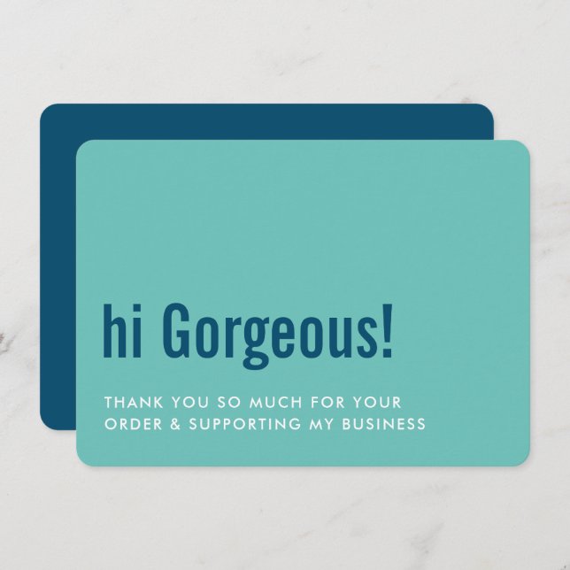 THANK YOU FOR YOUR ORDER fun insert mint navy (Front/Back)