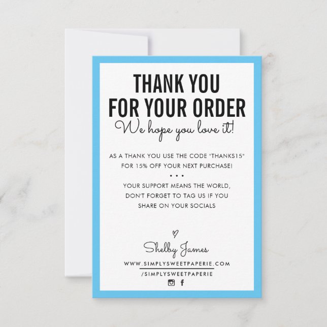 THANK YOU FOR YOUR ORDER glam insert modern aqua (Front)