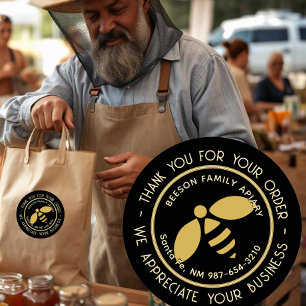 Thank you for your order Gold Bee Apiary Honey Classic Round Sticker