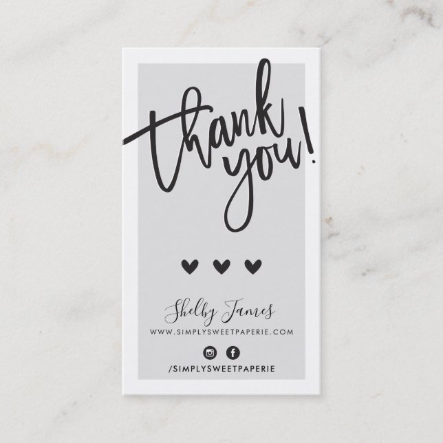 THANK YOU FOR YOUR ORDER insert classy plain grey (Front)