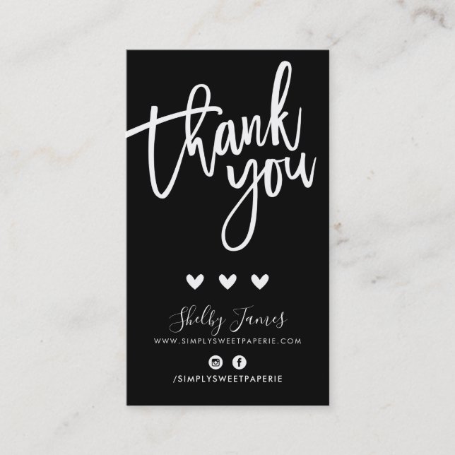 THANK YOU FOR YOUR ORDER insert modern black (Front)