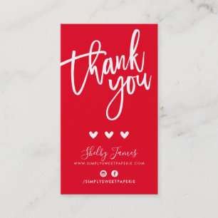 THANK YOU FOR YOUR ORDER insert modern xmas red