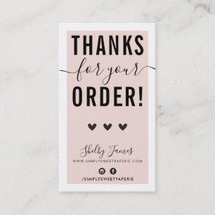 THANK YOU FOR YOUR ORDER insert pink black