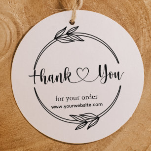 Thank You For Your Order Laurel Leaf Rubber Stamp