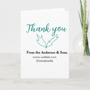Thank you for your order leaf website company name card