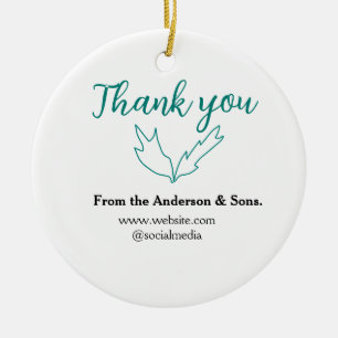 Thank you for your order leaf website company name ceramic tree decoration