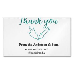 Thank you for your order leaf website company name Magnetic business card