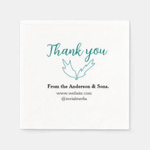 Thank you for your order leaf website company name napkin