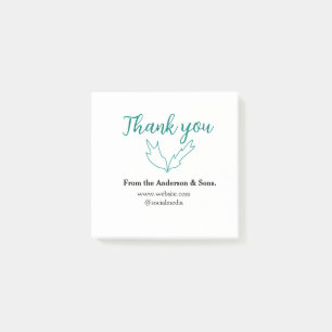Thank you for your order leaf website company name post-it notes