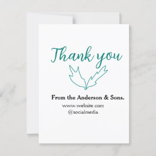 Thank you for your order leaf website company name postcard
