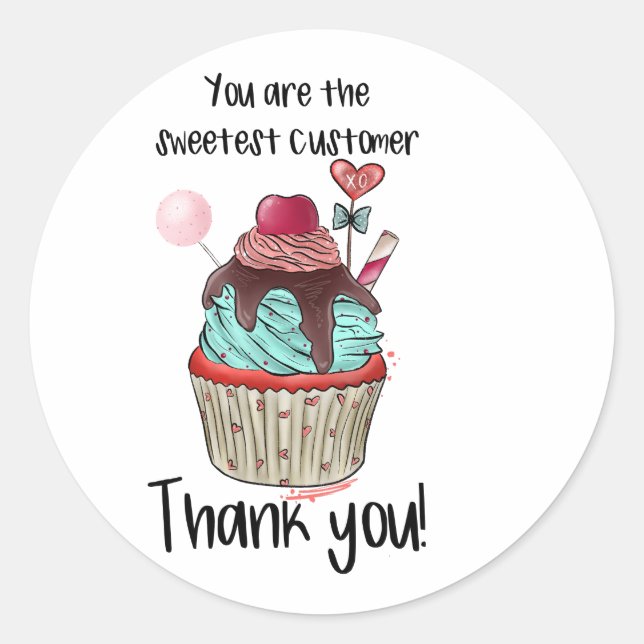 Thank You for Your Order Muffin Sticker (Front)