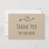 Thank You For Your Order on Kraft Paper
