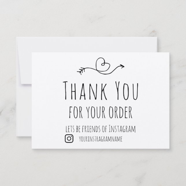Thank You For Your Order on Kraft Paper Card (Front)