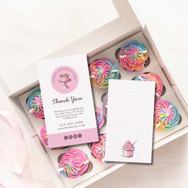 Thank You For Your Order Polka Dot Cake Baker Business Card (Creator Uploaded)