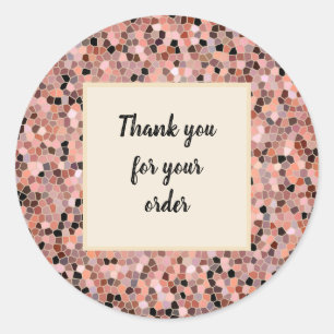 Thank You for Your Order Professional Pink Mosaic Classic Round Sticker