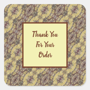 Thank You for Your Order Professional Yellow Red Square Sticker