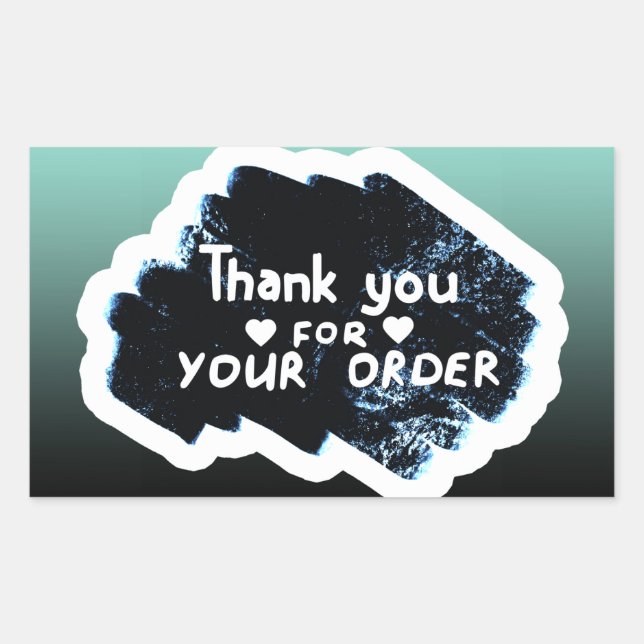 Thank you for your order rectangular sticker (Front)