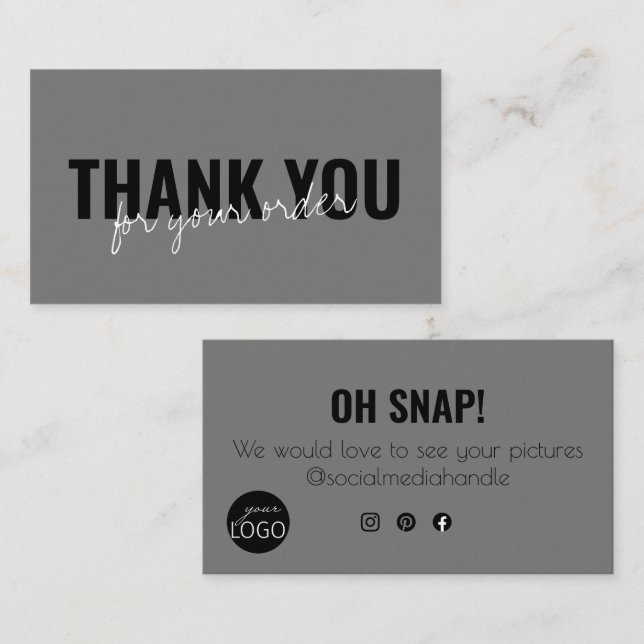 Thank you for your Order Snap & Share Custom Logo Business Card (Front/Back)