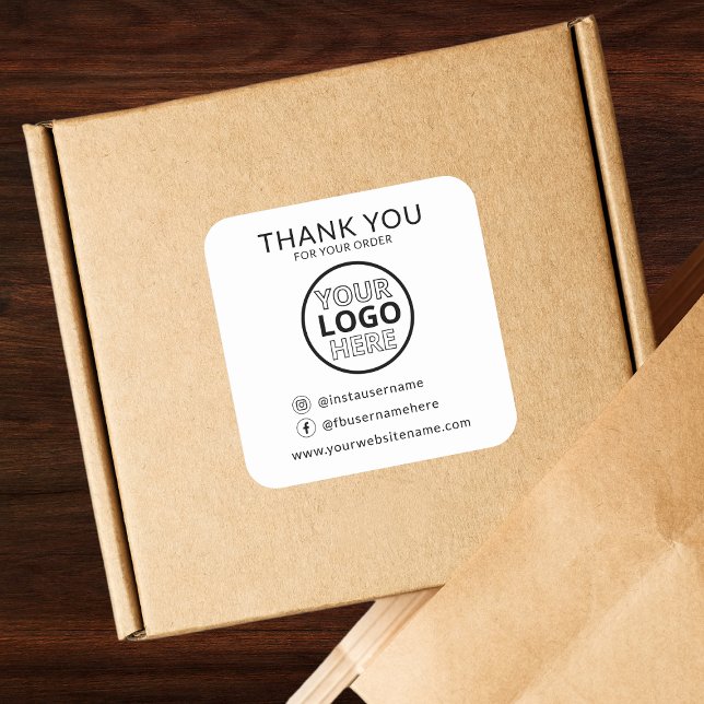 Thank You For Your Order Social Icon Business Logo Square Sticker (Thank You For Your Order Social Icon Business Logo Square Sticker
)