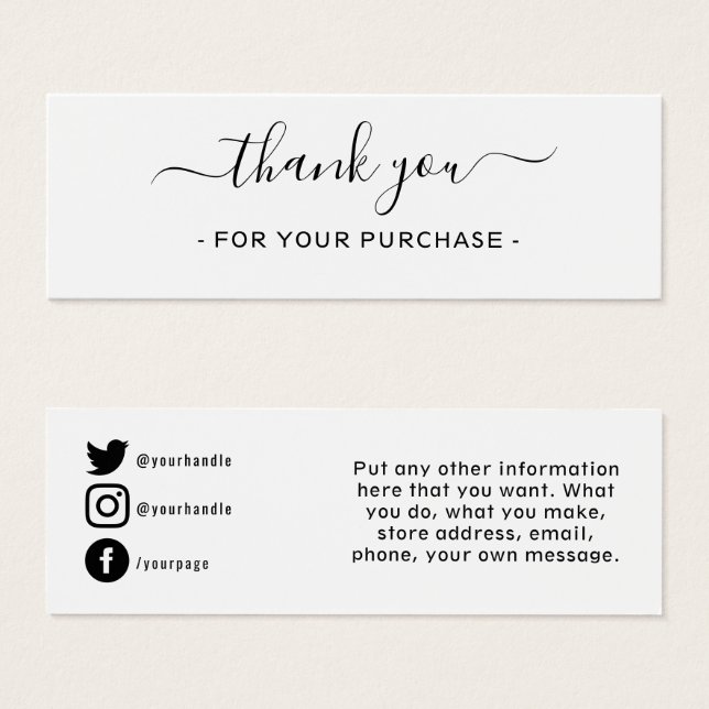 Thank you for your order, social media (Front & Back)