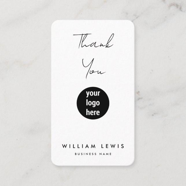Thank You For Your Order & Social Media Icons  Business Card (Front)