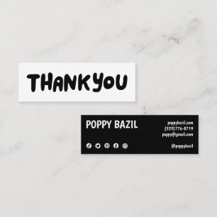 Thank You for your Order Social Media Icons Chic Mini Business Card