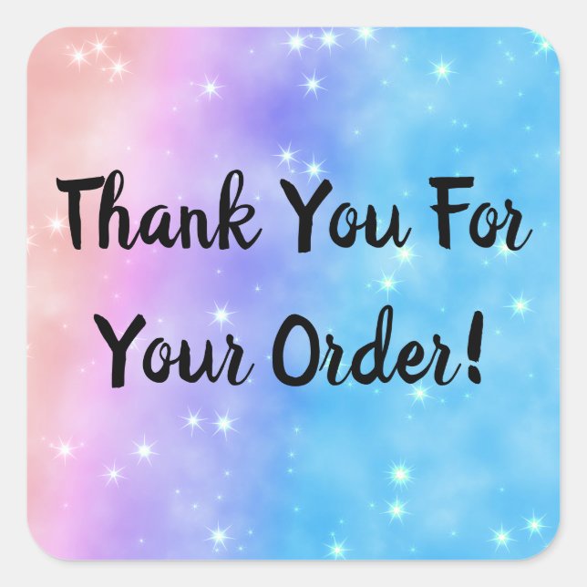 Thank You For Your Order  Square Sticker (Front)