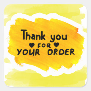 Thank you for your order square sticker