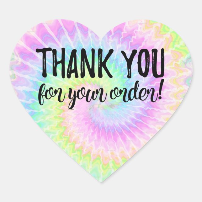 Thank you for your order tie dye sticker (Front)