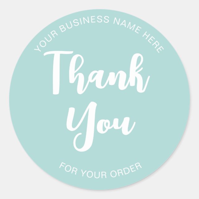 Thank you for your order typography classic round sticker (Front)