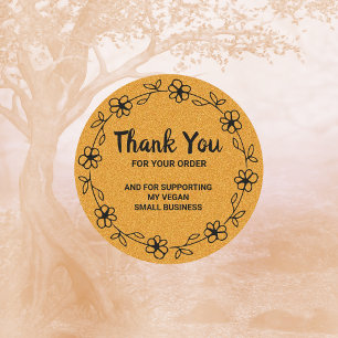 Thank You For Your Order, Vegan Business Classic Round Sticker