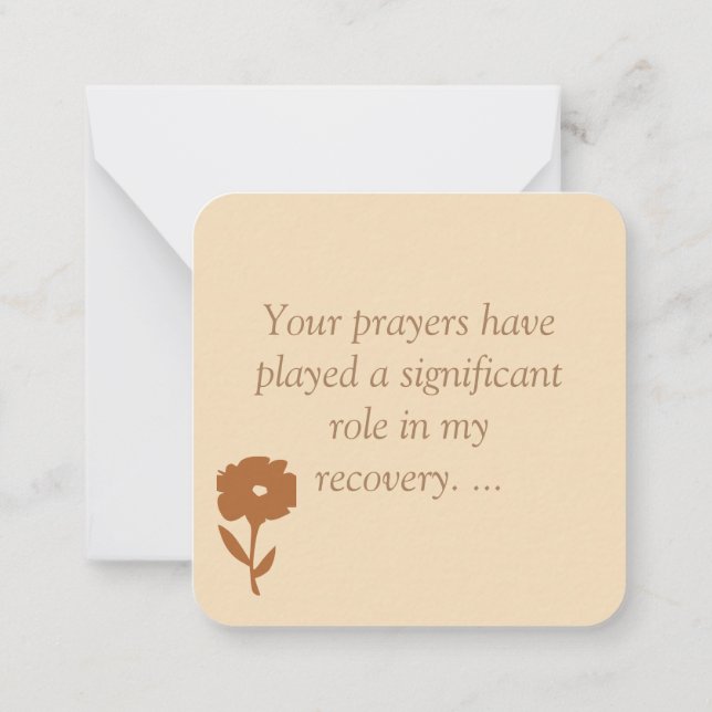 Thank you for your Prayers  Card (Back)