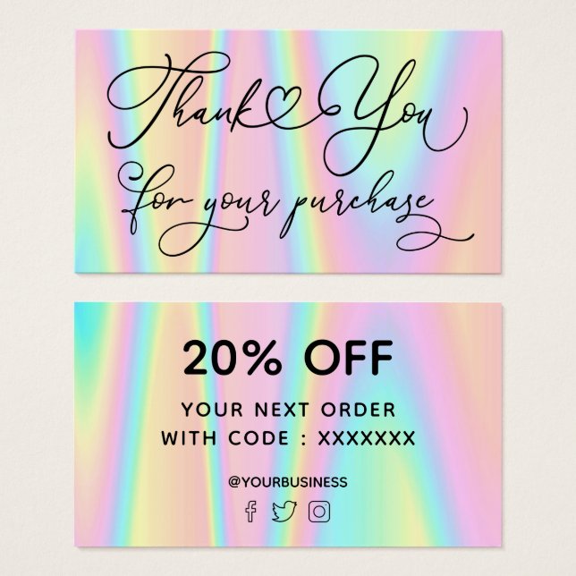 thank you for your purchase (Front & Back)