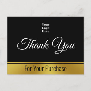 Thank You For Your Purchase 2-sided Business Logo Postcard