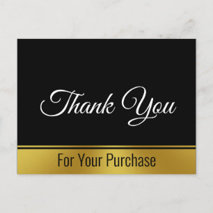 Thank You For Your Purchase 2-sided Text Template Postcard