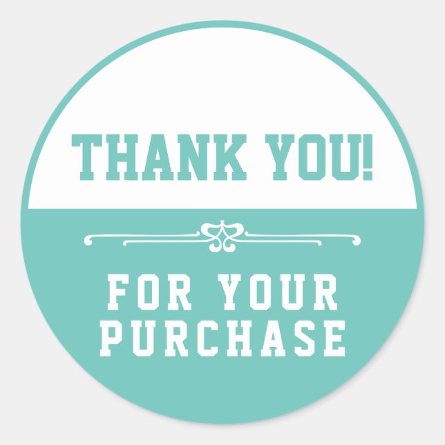 Thank you for your purchase classic round sticker (Front)