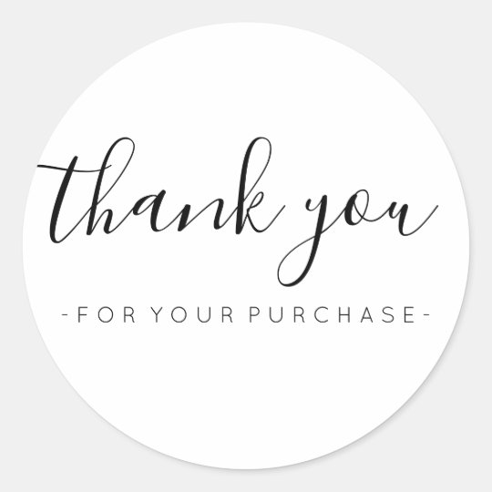 Thank You for Your Purchase Classic Round Sticker Zazzle.co.uk