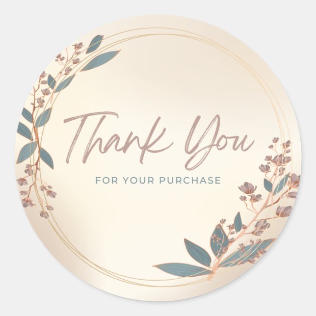 Thank you for your purchase  classic round sticker (Front)