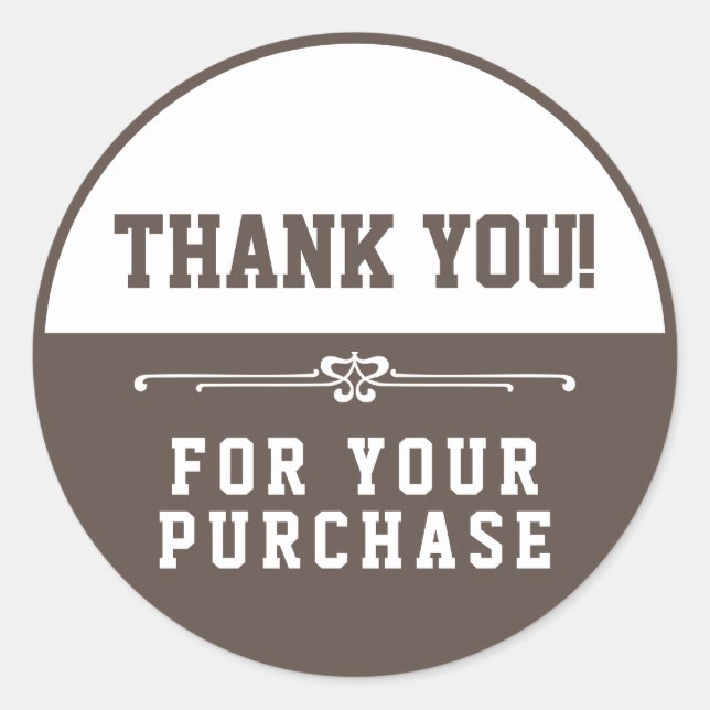 Thank you for your purchase classic round sticker (Front)