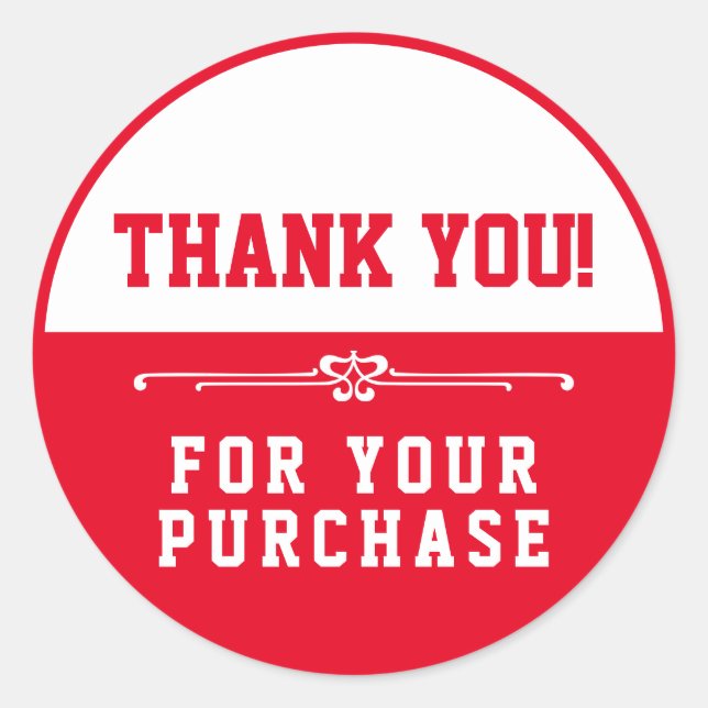 Thank you for your purchase classic round sticker (Front)