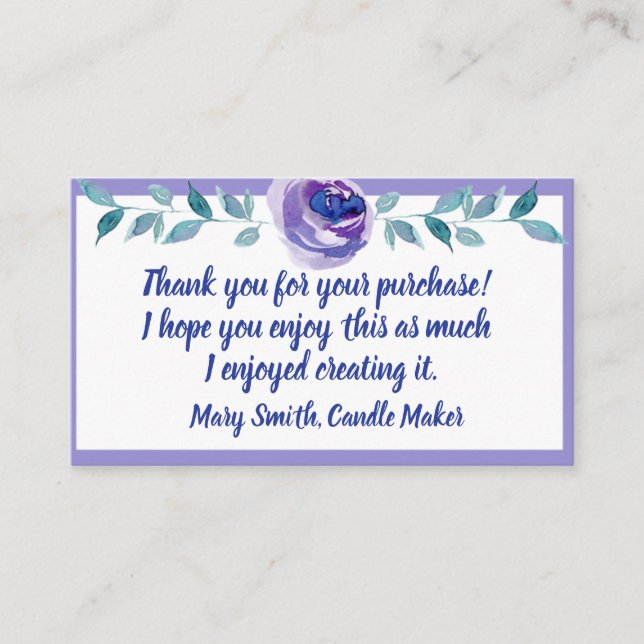 THANK YOU FOR YOUR PURCHASE ENCLOSURE CARDS (Front)