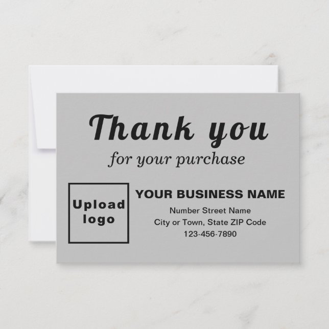 Thank You For Your Purchase Grey Flat Card (Front)