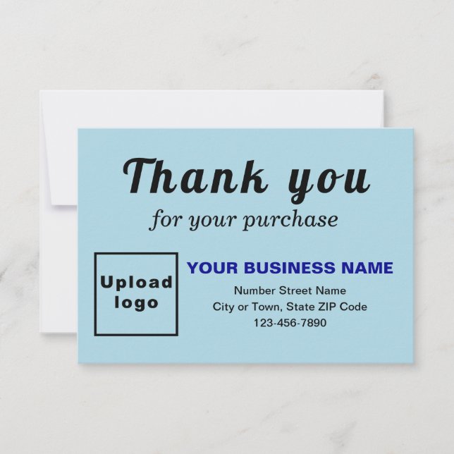 Thank You For Your Purchase Light Blue Flat Card (Front)