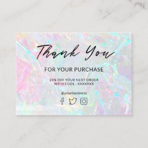 thank you for your purchase mineral stone business card