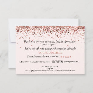thank you for your purchase modern script heart card