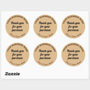 Thank You For Your Purchase on Light Brown Classic Round Sticker