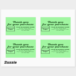Thank You For Your Purchase on Light Green Rectangular Sticker