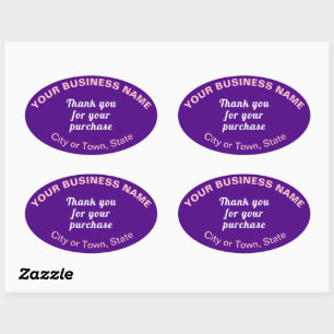 Thank You For Your Purchase on Purple Oval Sticker